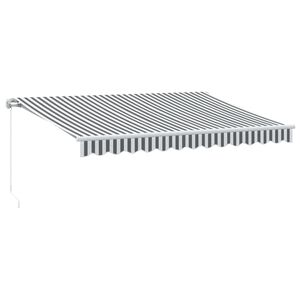 vidaXL Ръчно прибираща се тента с LED, антрацит и бял, 350x250 см