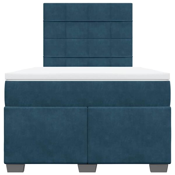 vidaXL Боксспринг легло с матрак, синьо, 120x200 см, кадифе