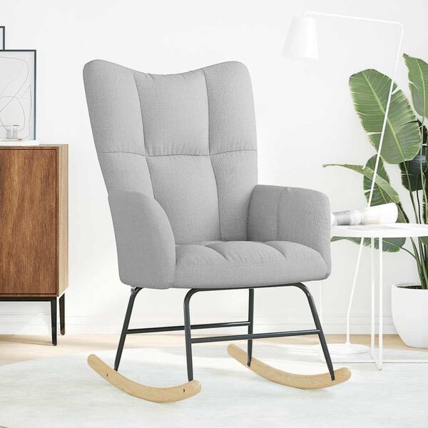 vidaXL люлеещ се стол Cloud Grey Fabric