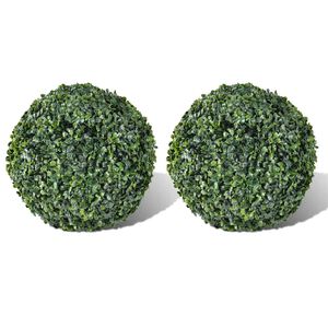 vidaXL Изкуствени топки чемшир за топиария, 27 см, 2 бр