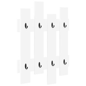 vidaXL Стенен закачалка за палта Бяло 60 x 3 x 82 см Инженерно дърво