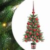 vidaXL Коледно дърво с 150 LED светодиода с поставка Зелен 90 cm ПЕ