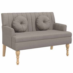 vidaXL Пейка с възглавници, таупе, 113x64,5x75,5 см, плат