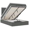 vidaXL Османска легло с матрак и LED, тъмносиво, 120x190 см, плат