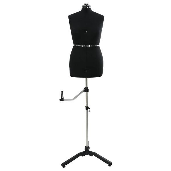 vidaXL Регулируем формат за рокля женски Черно m Кадифе