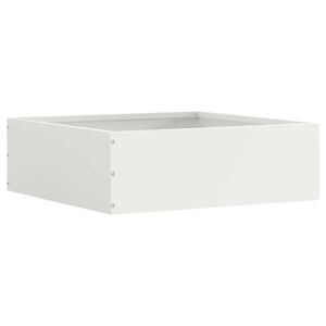 vidaXL Ограда за трева 40 x 40 x 13 cm Стомана Бяло