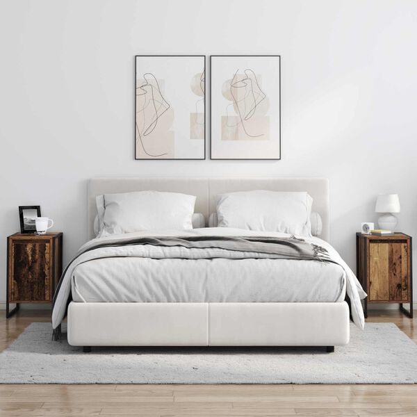 vidaXL Нощно шкафче Старо дърво 39,5 x 30 x 50 см Инженерно дърво