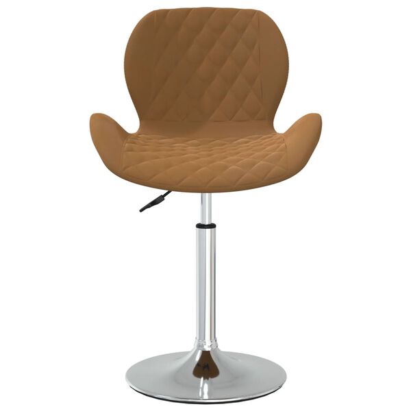 vidaXL Въртящ се трапезен стол, кафяв, кадифе