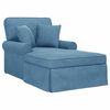 vidaXL Шезлонг с пола 3 бр. Синьо Кордюрова тъкан 91 x 157 x 91 см