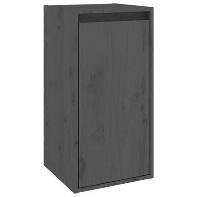 vidaXL Стенни шкафове, 2 бр, сиви, 30x30x60 см, бор масив