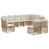 vidaXL Комплект дивани за открито 7 pcs Натурално Полиестер