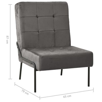 vidaXL Стол за релаксация, 65x79x87 см, тъмносив, кадифе