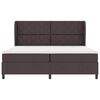 vidaXL Легло с пружинирана основа Тъмнокафяв 200 x 200 cm текстил