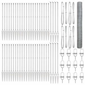 vidaXL Шестоъградно ограждение с кол 100 x 1,4 м Поцинкована стомана