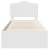 vidaXL Рамка за легло с таблото Бяло 75 x 190 cm Солидно борово дърво