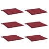 vidaXL Възглавници за стол 6 бр виненочервени 50x50x4 см Оксфорд плат