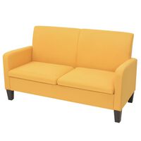 vidaXL Двуместен диван, 135х65х76 см, жълт