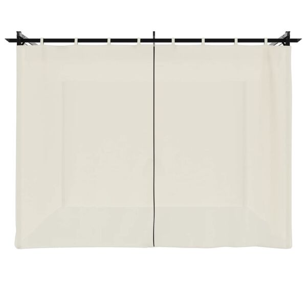 vidaXL Беседка с пердета, кремава, 3x3 м, стомана