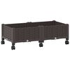 vidaXL Градинска саксия с колела Кафяво 80 x 40 x 29 см ПП