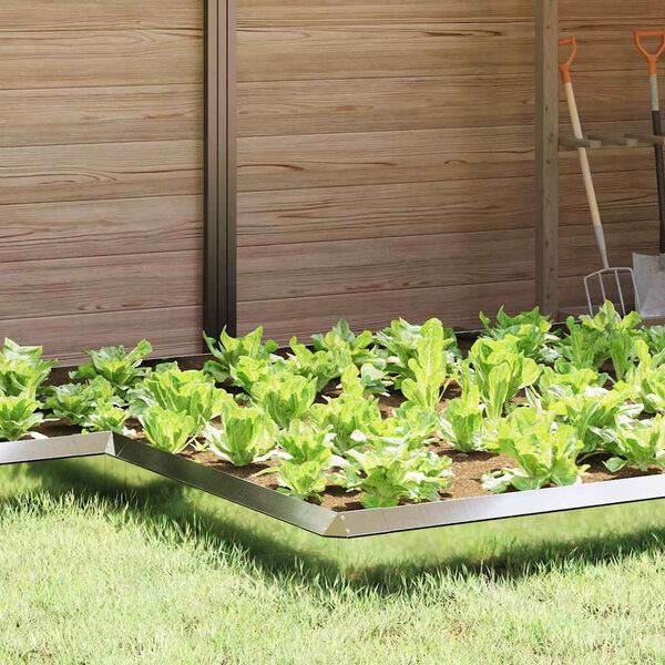 vidaXL Оградка за охлюви 4 pcs Сребрист 13,5 x 13,5 x 25 см