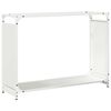 vidaXL Стойка за дърва, бяла, 90x28x65 см, студеновалцувана стомана