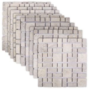 vidaXL Мозайка плочки Кремаво 30 x 30 cm Мрамор