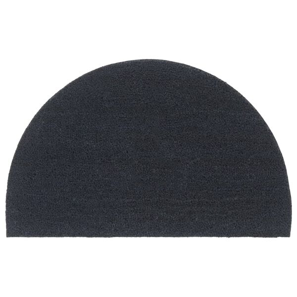 vidaXL Изтривалка за врата тъмносива полукръгла 50x80 см тъфтинг кокос