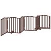 vidaXL Сгъваема преграда за куче с врата 6 панела 300 см топола