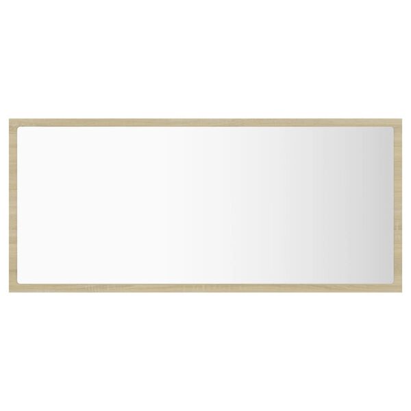 vidaXL LED огледало за баня, дъб сонома, 90x8,5x37 см, акрил