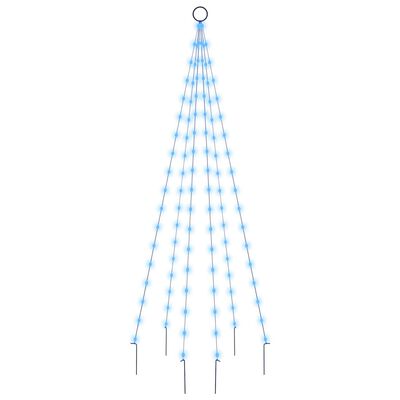 vidaXL Коледна елха на флагщок, синьо, 108 LED, 180 см