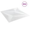 vidaXL Стенни панели Звезда 12 pcs Бял Звезда 50 x 50 cm XPS Пяна