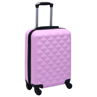 vidaXL Твърд куфар с колелца, розов, ABS