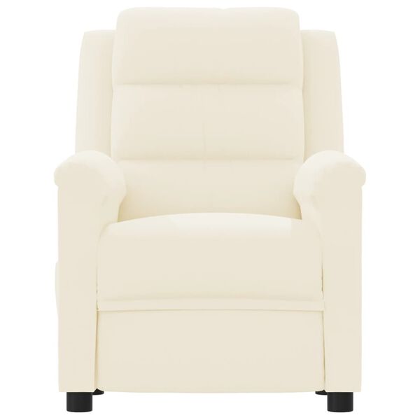 vidaXL Електрически масажен стол, кремав, изкуствена кожа