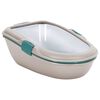 vidaXL Котешка тоалетна, кафяво и бяло, 69,5x47x26 см, PP