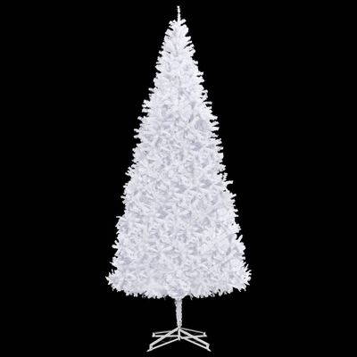 vidaXL Изкуствена предварително осветена коледна елха, 500 см, бяла