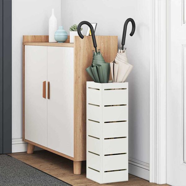 vidaXL Стойка за чадър Бяло 15.5 х 15.5 х 49 см Метал