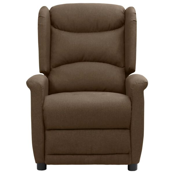 vidaXL Електрически наклоняем стол, кафяв, текстил