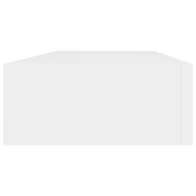 vidaXL Стенен рафт с чекмедже, бял, 60x23,5x10 см, МДФ