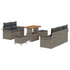 vidaXL Градински Софа Комплект с възглавница със съхранение 8 pcs Сив