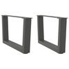 vidaXL Крака за масичка за кафе, V-образна, 2 бр., антрацит, 60x(30-31,3) см, стомана