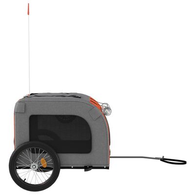 vidaXL Ремарке за колело за любимци оранжев и сив Оксфорд плат желязо