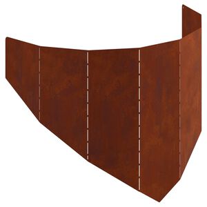 vidaXL Ограда за трева 100 x 45 cm Стомана Ръждясало