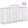 vidaXL Габионни кошници арка 15 бр 200x50x100/120см поцинковано желязо