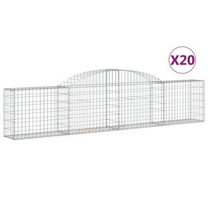 vidaXL Габионни кошници арка 20 бр 300x30x60/80 см поцинковано желязо