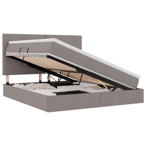 vidaXL Легло с място за съхранение и матрак Таупе 160 x 200 cm