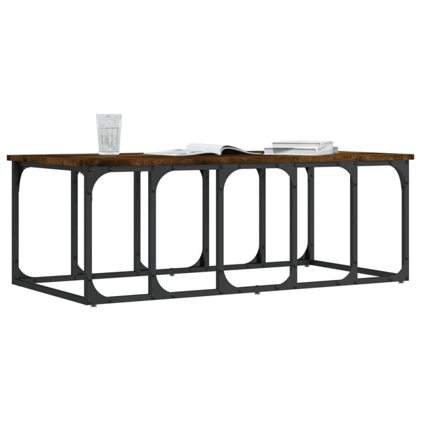 vidaXL Кафе маса, опушен дъб, 100x50x35,5 см, инженерно дърво