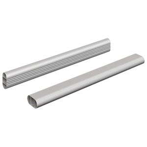 vidaXL Тръба за дрешник 2 pcs Сребрист 264 x 15 x 29 мм