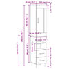 vidaXL Висок шкаф, опушен дъб, 34,5x34x180 см, инженерно дърво