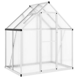 vidaXL Оранжерия с основа рамка сребрист 169x114x195 см алуминий