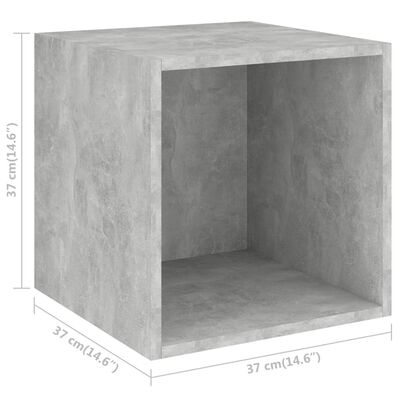 vidaXL Стенен шкаф, бетонно сив, 37x37x37 см, ПДЧ
